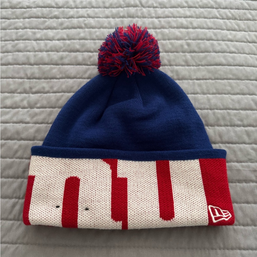New York Giants Pom Beanie